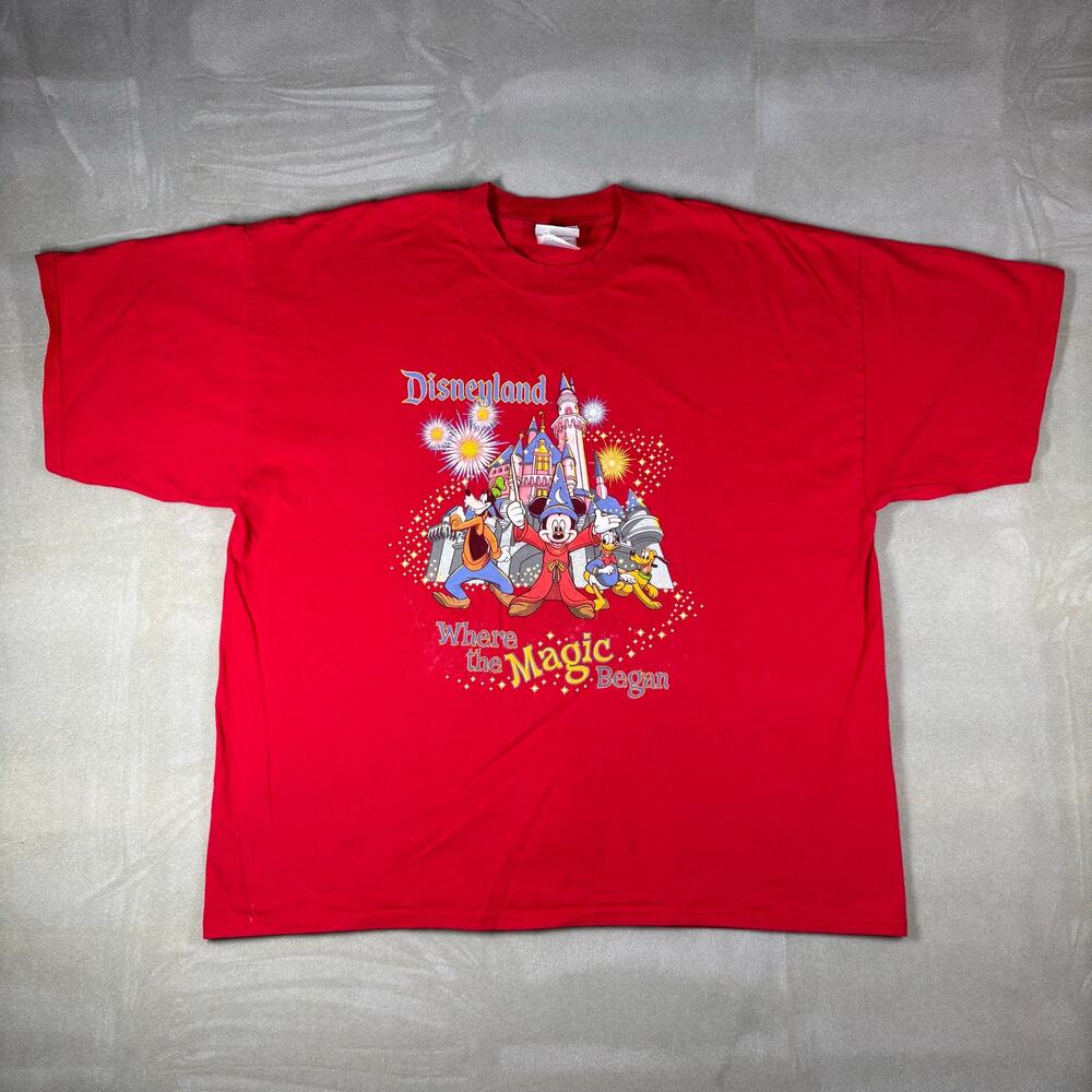 Disneyland Where The Magic Began Graphic T Shirt Red Mickey Mouse XXL